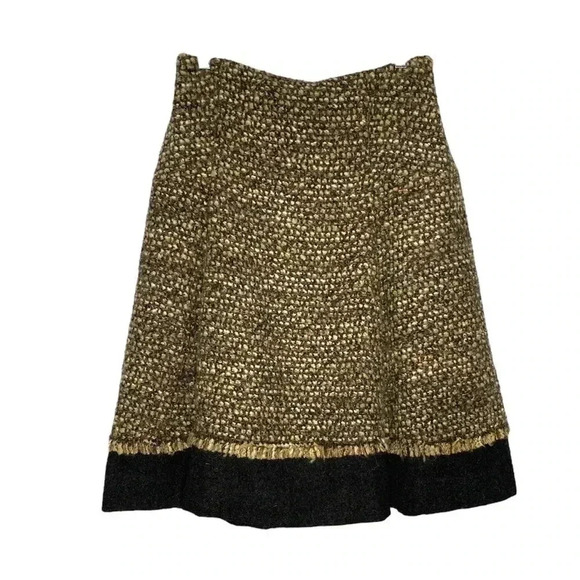 Carolina Herrera Tweed Wool & Alpaca Blend A-Line Skirt - Picture 1 of 8